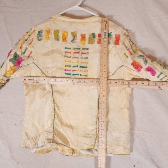 Parsley & Sage Button Down Jacket Top Womens Medium Multicolor Appliques FLAW - Picture 4 of 13